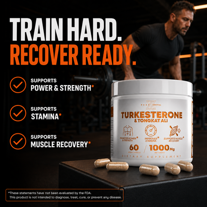 Turkesterone & Tongkat Ali – 60 Capsules, 1000mg Total Formula