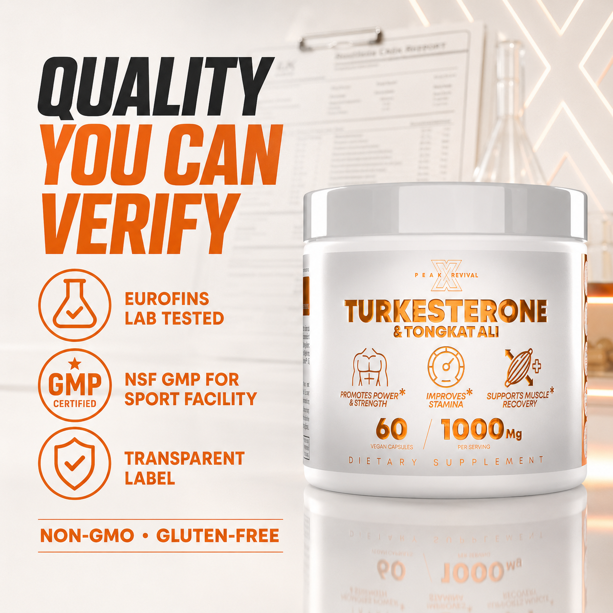 Turkesterone & Tongkat Ali – 60 Capsules, 1000mg Total Formula